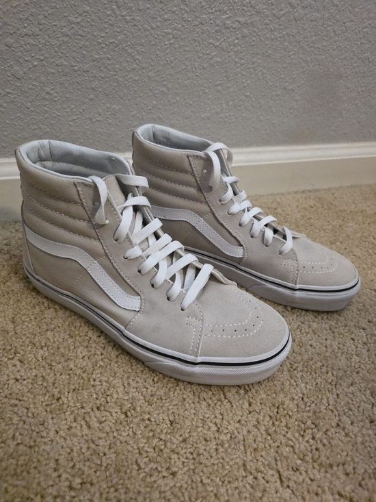 Vans Shoes - Vans Men’s Beige High-Top Sk8-Hi Suede & Canvas Sneakers